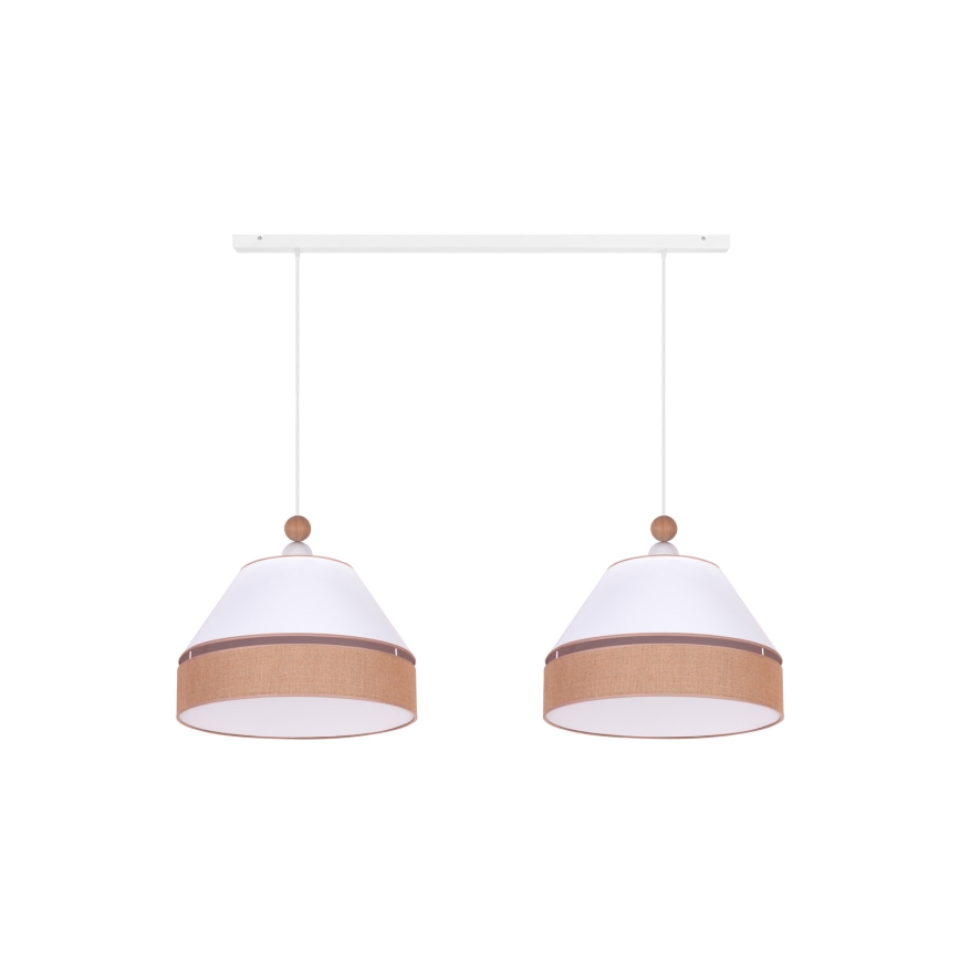 Duolla - Riippuvalaisin AVIGNON 2xE27/15W/230V valkoinen/ruskea