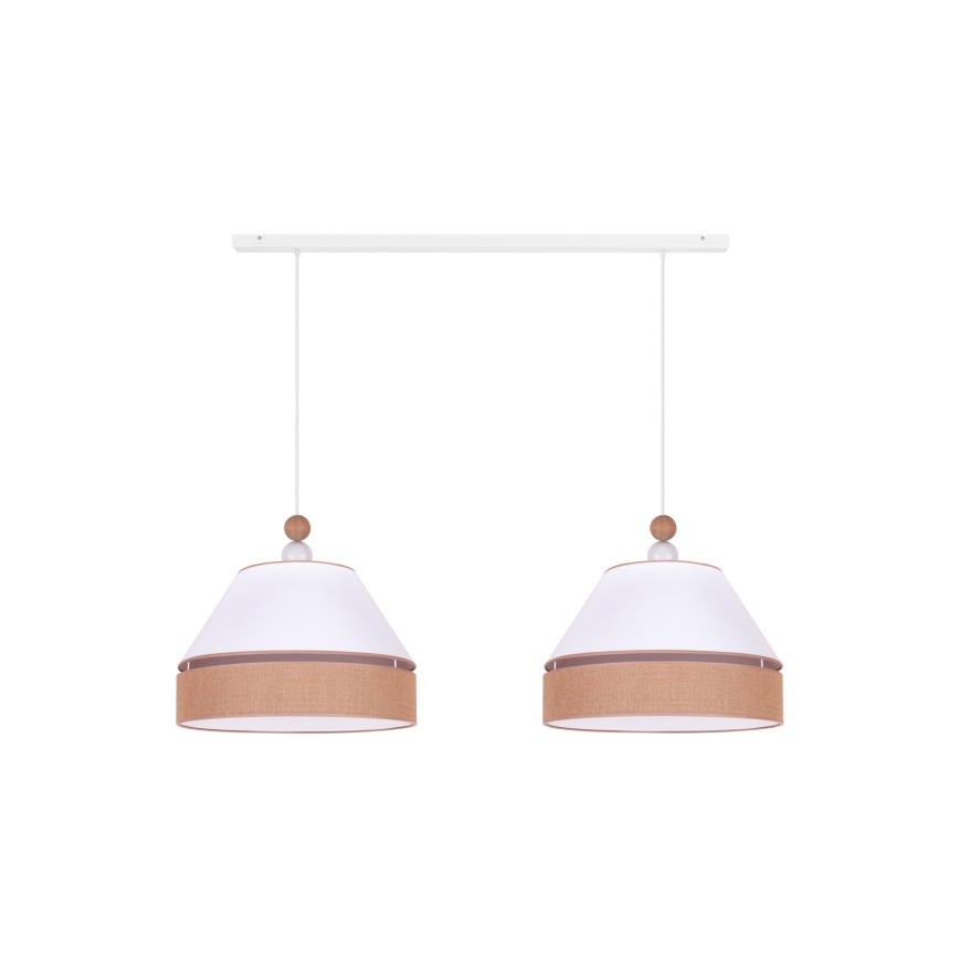 Duolla - Riippuvalaisin AVIGNON 2xE27/15W/230V valkoinen/ruskea