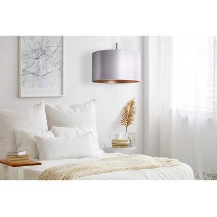 Duolla - Riippuvalaisin CANNES 1xE27/15W/230V d. 45 cm hopea/kupari