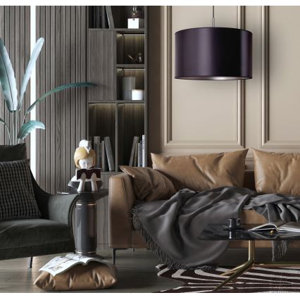 Duolla - Riippuvalaisin CANNES 1xE27/15W/230V d. 45 cm musta/hopea