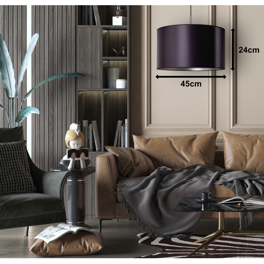 Duolla - Riippuvalaisin CANNES 1xE27/15W/230V d. 45 cm musta/hopea