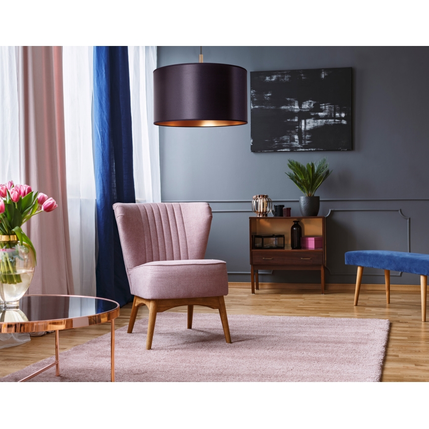 Duolla - Riippuvalaisin CANNES 1xE27/15W/230V d. 50 cm musta/kupari