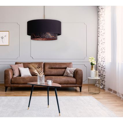 Duolla - Riippuvalaisin NANTES 1xE27/15W/230V d. 45 cm musta/kupari