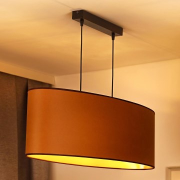 Duolla - Riippuvalaisin OVAL VEGAN 2xE27/15W/230V ruskea