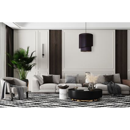 Duolla - Riippuvalaisin PARIS 1xE27/15W/230V d. 40 cm musta/kulta