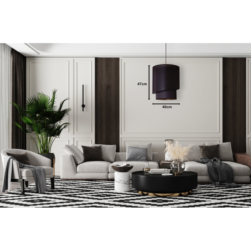 Duolla - Riippuvalaisin PARIS 1xE27/15W/230V d. 40 cm musta/kulta