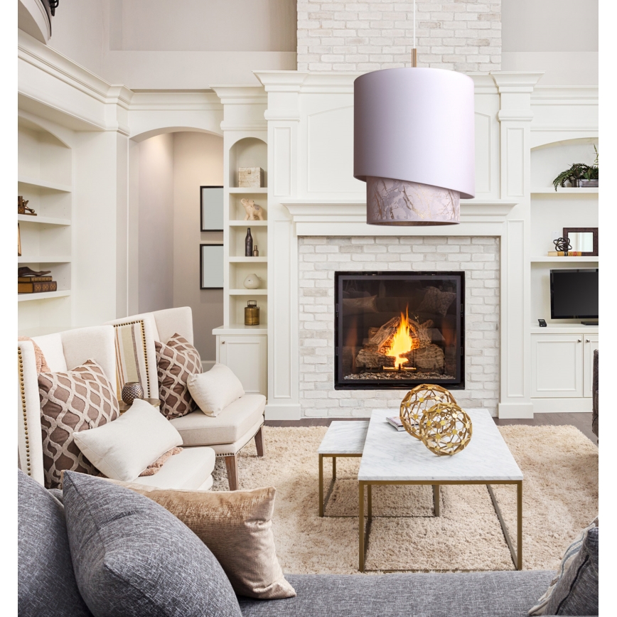 Duolla - Riippuvalaisin PARIS 1xE27/15W/230V d. 40 cm valkoinen/beige