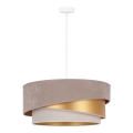 Duolla - Ripustettava kattovalaisin KOBO 1xE27/15W/230V halkaisija 45 cm beige/kulta/kerma