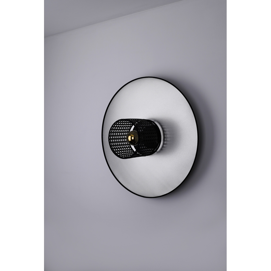 Duolla - Seinävalaisin TOKYO RATTAN 1xE27/15W/230V halkaisija 50 cm hopea/musta