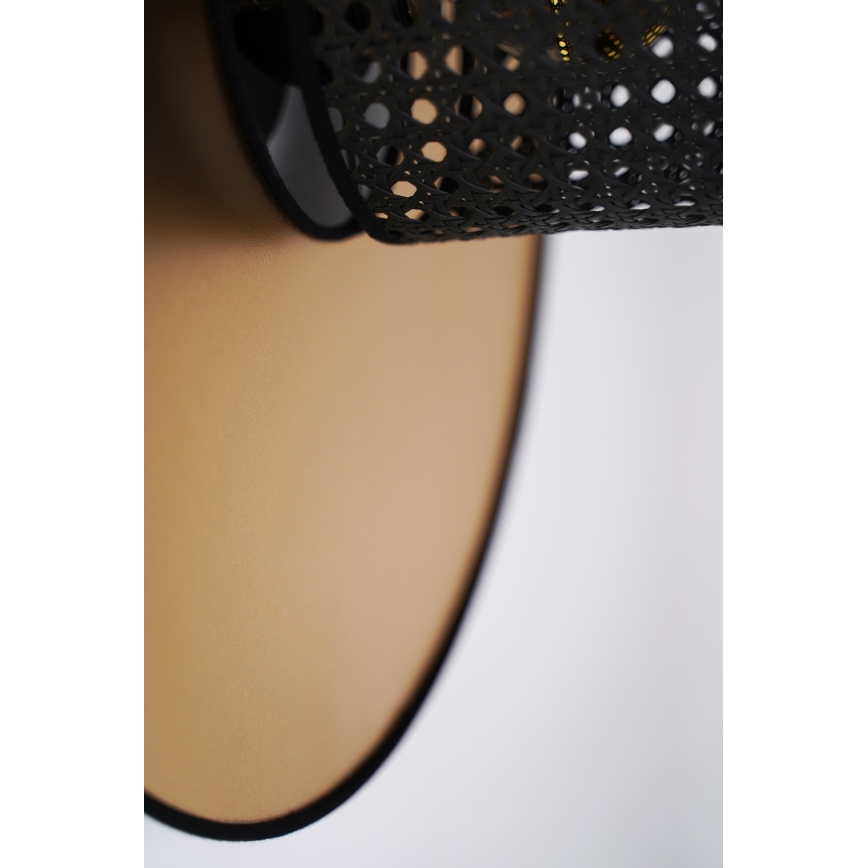 Duolla - Seinävalaisin TOKYO RATTAN 1xE27/15W/230V halkaisija 50 cm kulta/musta