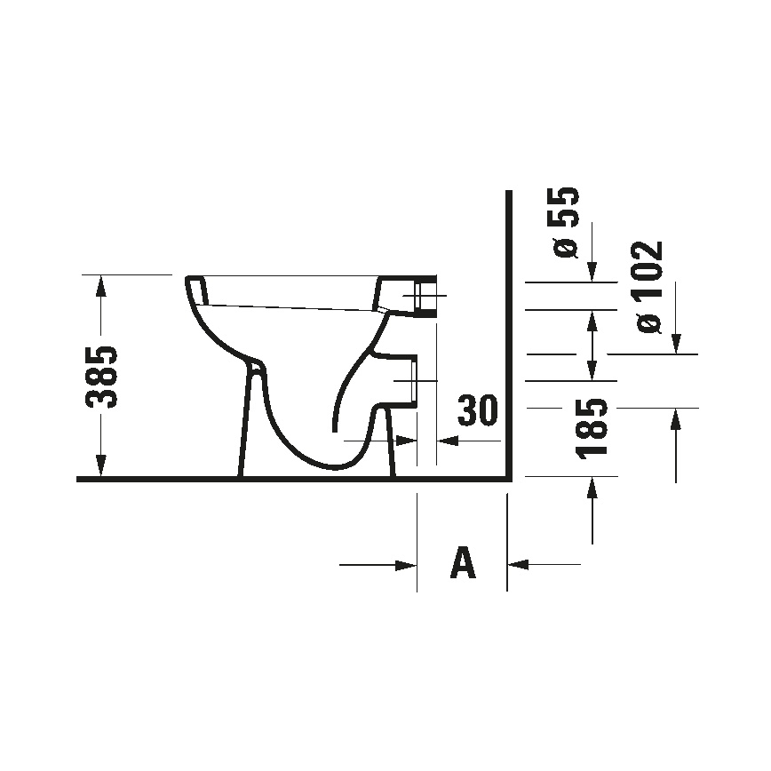 Duravit 21080900002 - Lattiakiinnitteinen WC D-CODE keramiikka/kiiltävä valkoinen