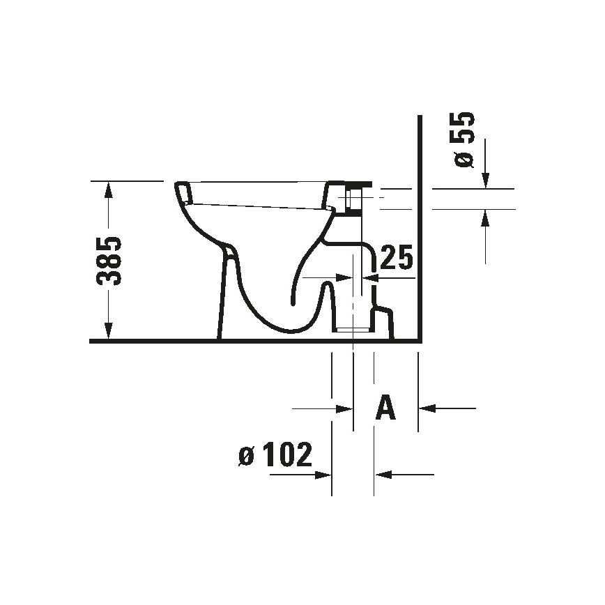 Duravit 21100100002 - D-CODE lattiapönttö, keramiikka, kiiltävä valkoinen