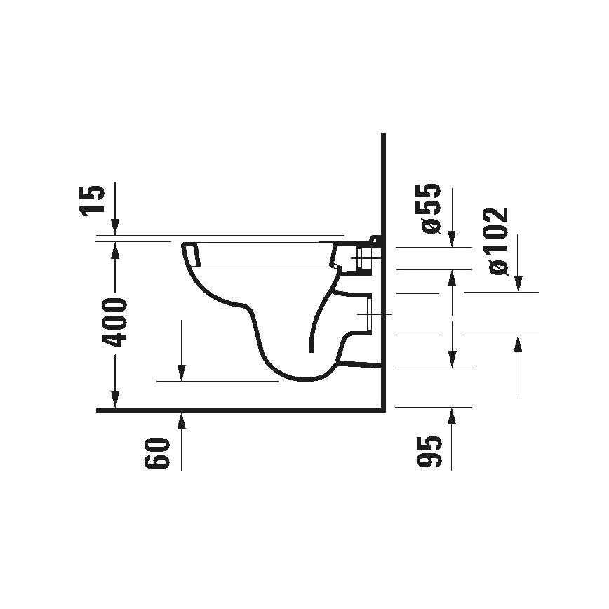 Duravit 22110900002 - Seinään kiinnitettävä WC-istuin D-CODE, keramiikka/kiiltävä valkoinen