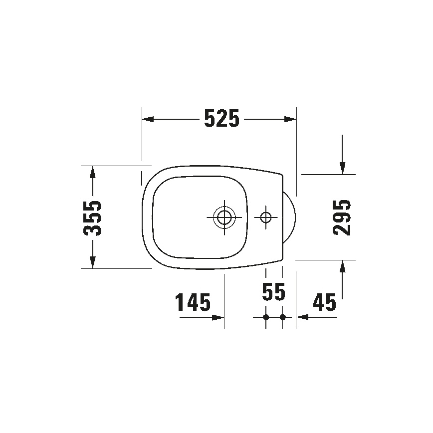 Duravit 22371000002 - Lattiabidee D-CODE 35,5 x 52,5 cm keramiikka/kiiltävä valkoinen
