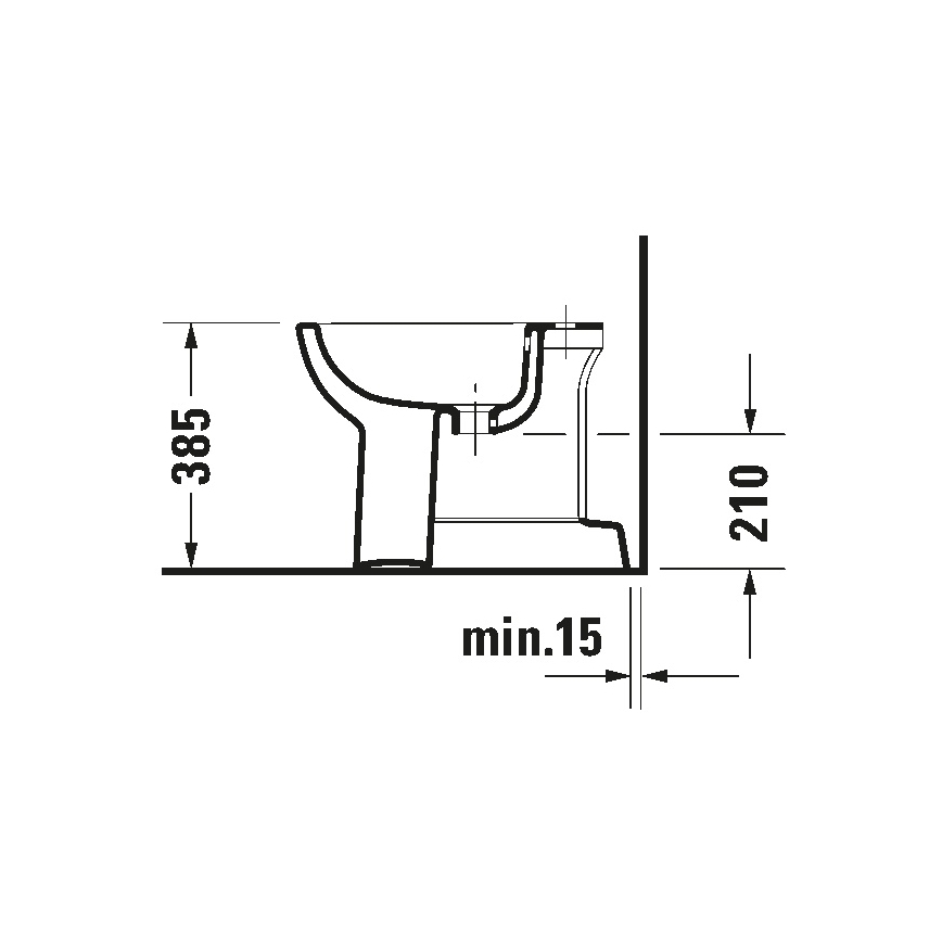 Duravit 22371000002 - Lattiabidee D-CODE 35,5 x 52,5 cm keramiikka/kiiltävä valkoinen