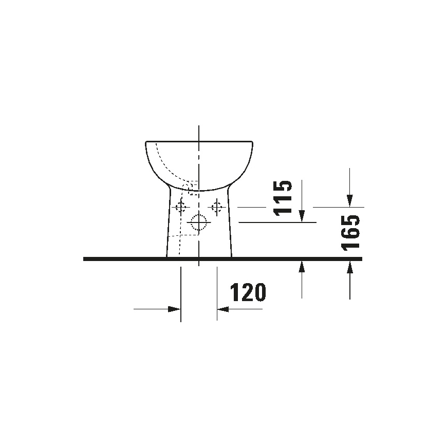 Duravit 22371000002 - Lattiabidee D-CODE 35,5 x 52,5 cm keramiikka/kiiltävä valkoinen