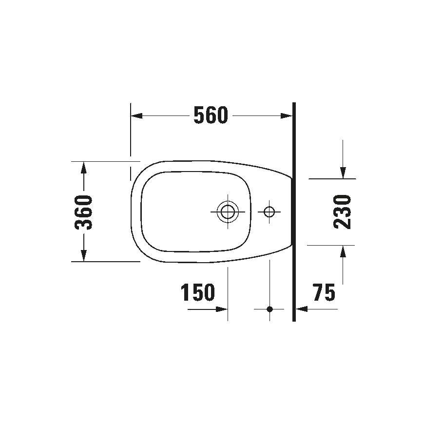 Duravit 22411000002 - Lattiabidee D-CODE 35,5x52,5 cm keramiikka/kiiltävä valkoinen