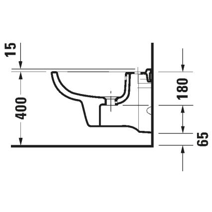 Duravit 22571500002 - Seinälle asennettava bidee D-CODE keramiikka/kiiltävä valkoinen