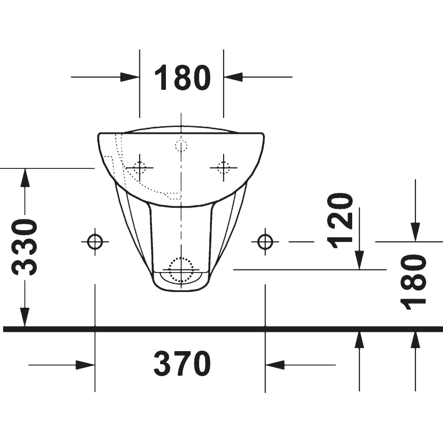 Duravit 22571500002 - Seinälle asennettava bidee D-CODE keramiikka/kiiltävä valkoinen