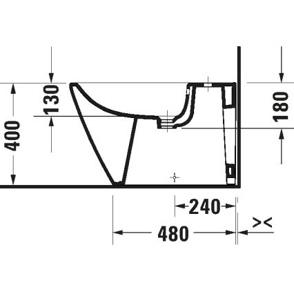Duravit 2294100000 - Lattiabidee D-NEO keramiikka/kiiltävä valkoinen