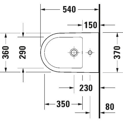 Duravit 2294150000 - Seinäkiinnitteinen bidee D-NEO keramiikka/kiiltävä valkoinen