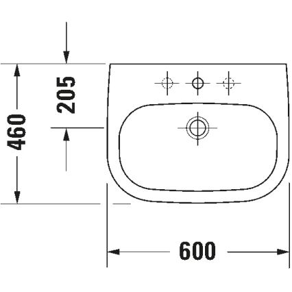 Duravit 23106000002 - Seinään asennettava pesuallas D-CODE 60x46 cm keramiikka/kiiltävä valkoinen