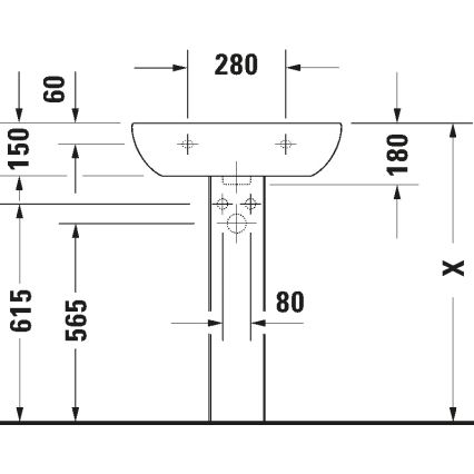 Duravit 23106000002 - Seinään asennettava pesuallas D-CODE 60x46 cm keramiikka/kiiltävä valkoinen