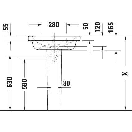 Duravit 23996000002 - Seinään asennettava pesuallas D-CODE 60x48 cm keraaminen/kiiltävä valkoinen