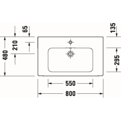 Duravit 23998000002 - Seinään asennettava pesuallas D-CODE 80x48 cm keraaminen/kiiltävä valkoinen