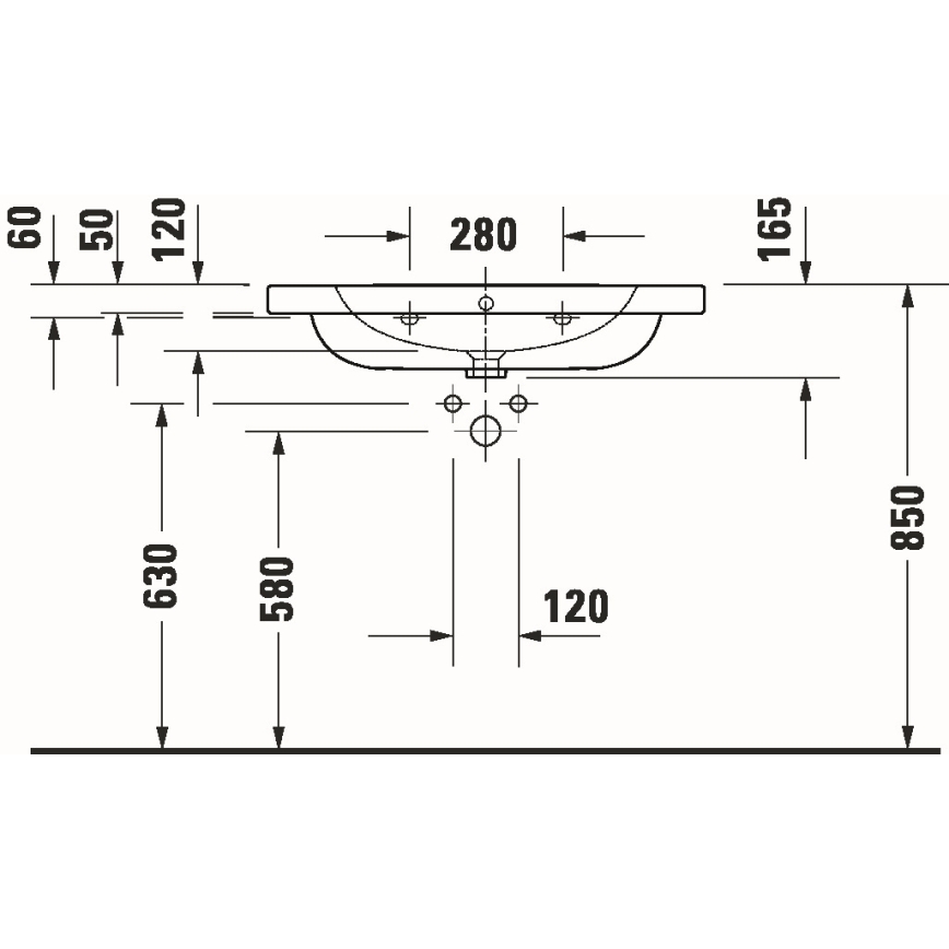 Duravit 23998000002 - Seinään asennettava pesuallas D-CODE 80x48 cm keraaminen/kiiltävä valkoinen