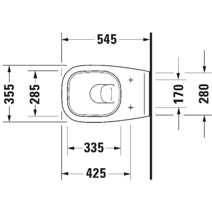 Duravit 25350900002 - Seinä-WC D-CODE keramiikka/kiiltävä valkoinen