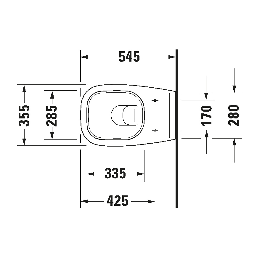 Duravit 25350900002 - Seinä-WC D-CODE keramiikka/kiiltävä valkoinen