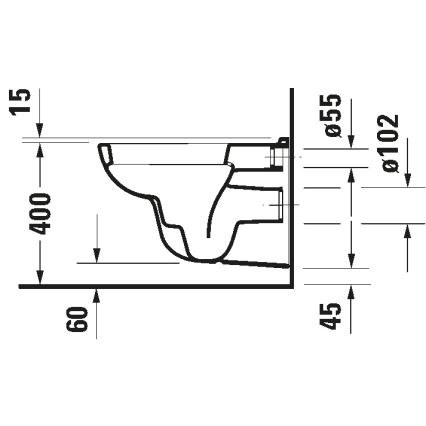 Duravit 25350900002 - Seinä-WC D-CODE keramiikka/kiiltävä valkoinen
