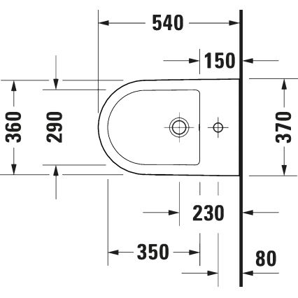 Duravit 27271500002 - Seinään asennettava bidee D-CODE keramiikka/kiiltävän valkoinen