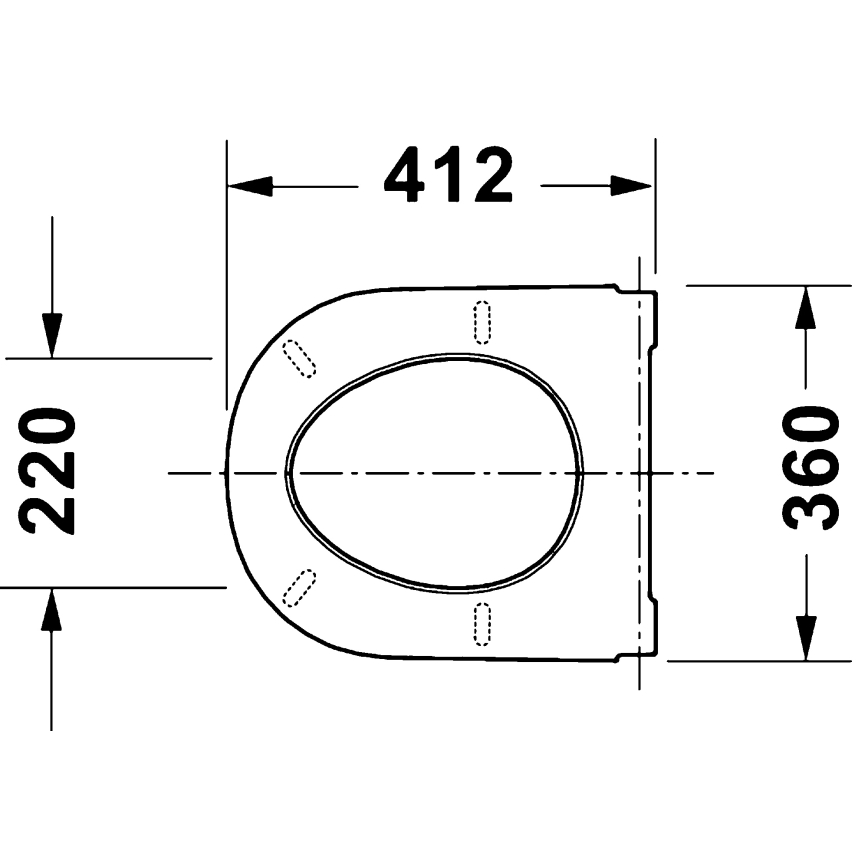 Duravit 28310000 - D-CODE WC-istuinkansi 37,4 x 42 cm, valkoinen