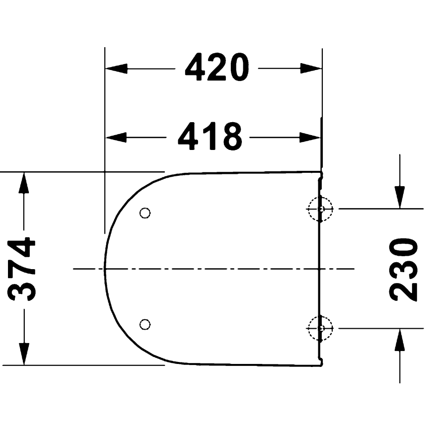 Duravit 28310000 - D-CODE WC-istuinkansi 37,4 x 42 cm, valkoinen