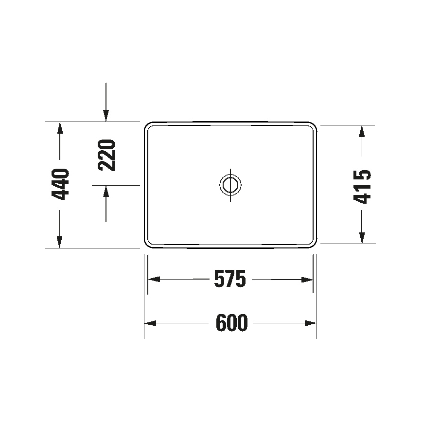 Duravit 358600079 - Upotettava pesuallas D-NEO 60x44 cm keramiikka/kiiltävä valkoinen