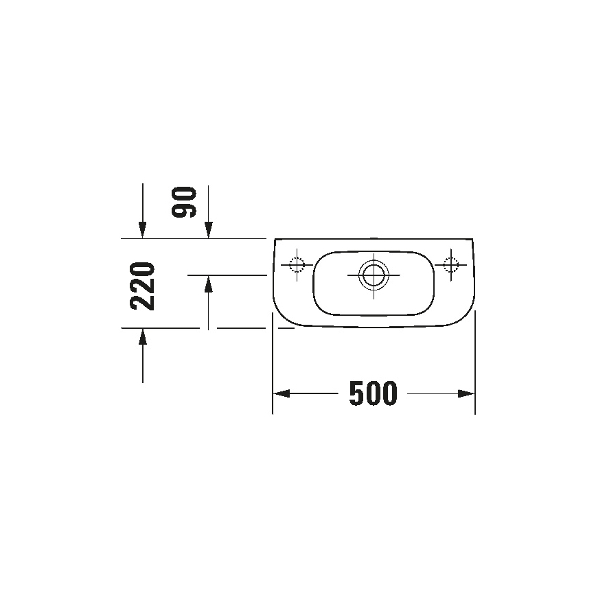 Duravit 7065000092 - Seinäkiinnitteinen pesuallas D-CODE 50x22 cm keramiikka/kiiltävä valkoinen