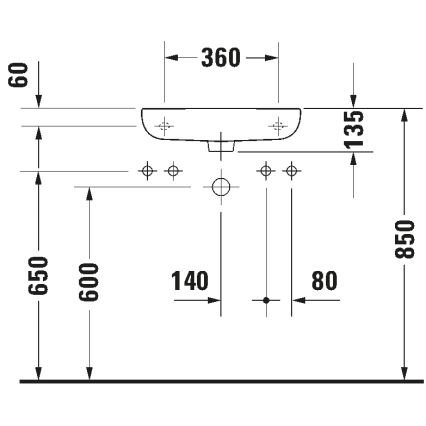 Duravit 7065000092 - Seinäkiinnitteinen pesuallas D-CODE 50x22 cm keramiikka/kiiltävä valkoinen