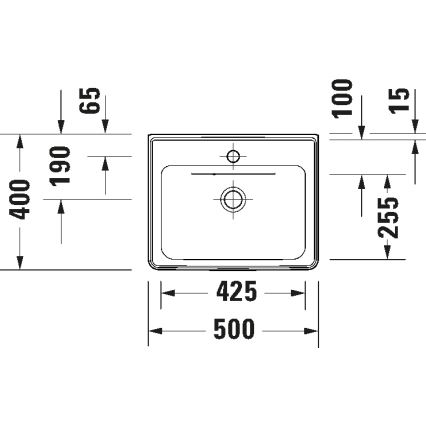 Duravit 742500060 - Seinään asennettava pesuallas D-NEO 50x40 cm keramiikka/kiiltävä valkoinen