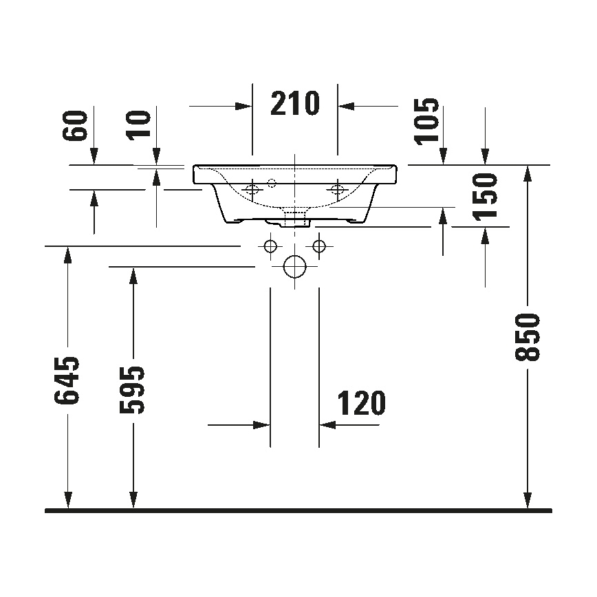 Duravit 742500060 - Seinään asennettava pesuallas D-NEO 50x40 cm keramiikka/kiiltävä valkoinen