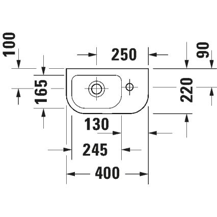 Duravit 7494000412 - Seinään kiinnitettävä pesuallas D-CODE 40x22 cm keramiikka/kiiltävä valkoinen
