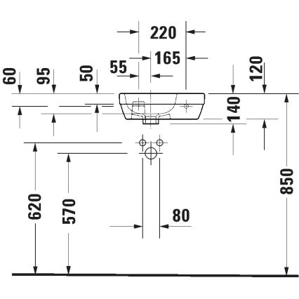Duravit 7494000412 - Seinään kiinnitettävä pesuallas D-CODE 40x22 cm keramiikka/kiiltävä valkoinen