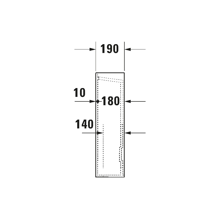 Duravit 8632700002 - D-CODE sifoninkansi 70,5x19 cm keramiikka/kiiltävä valkoinen