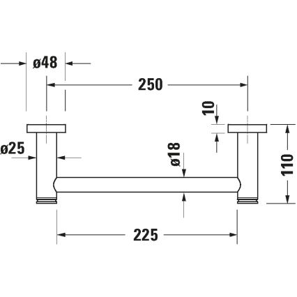 Duravit 99144600 - Kylpyammeen kahva D-CODE 28,4 cm mattamusta