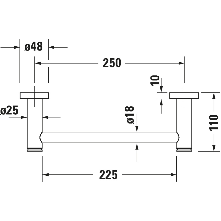 Duravit 99144600 - Kylpyammeen kahva D-CODE 28,4 cm mattamusta