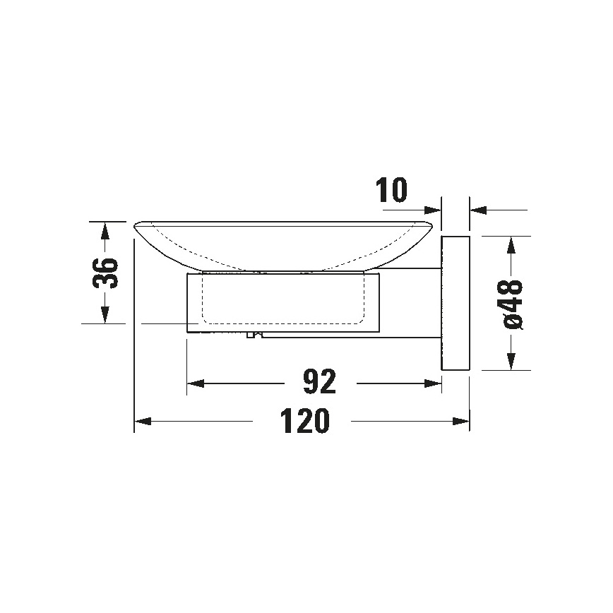 Duravit 99184600 - Seinään asennettava D-CODE-saippuateline, oikeanpuoleinen, mattamusta