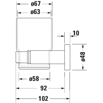 Duravit 99194600 - Seinään kiinnitettävä hammasharjateline D-CODE, vasen, mattamusta