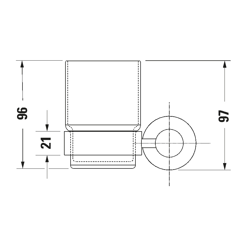 Duravit 99194600 - Seinään kiinnitettävä hammasharjateline D-CODE, vasen, mattamusta