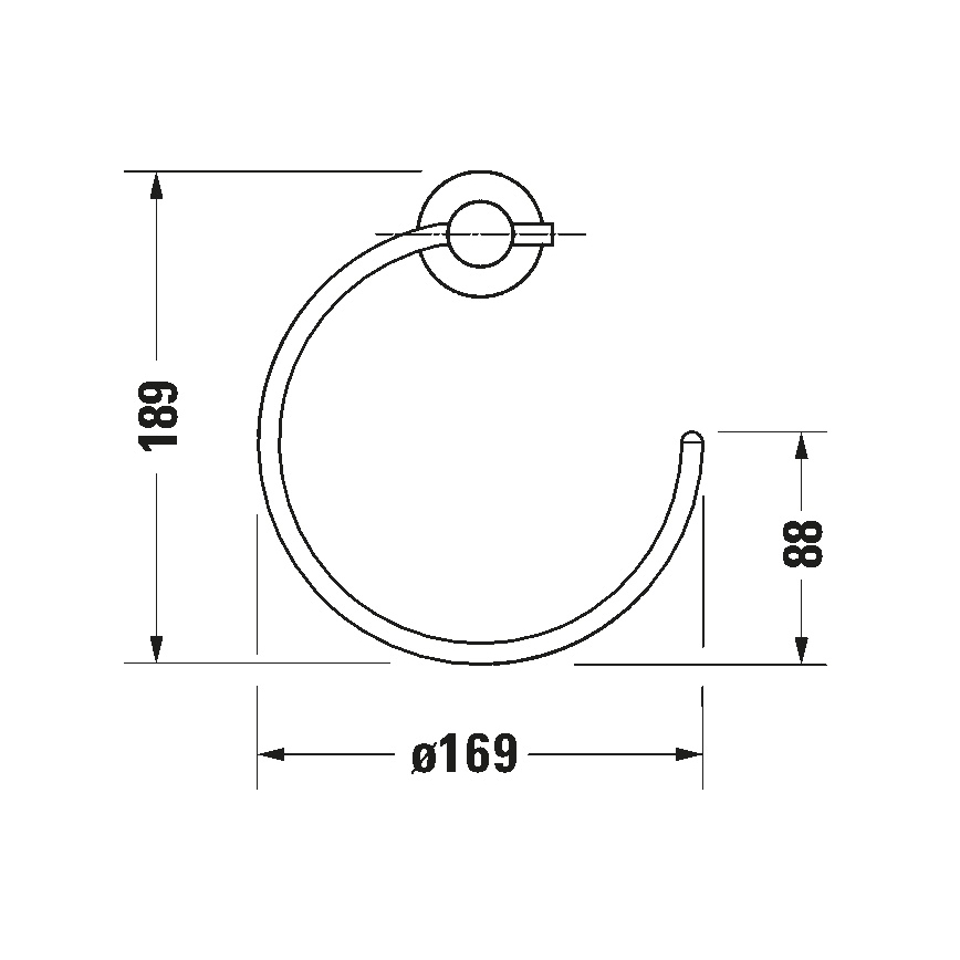 Duravit 99211000 - Seinään asennettava pyyhekoukku D-CODE kiillotettu kromi